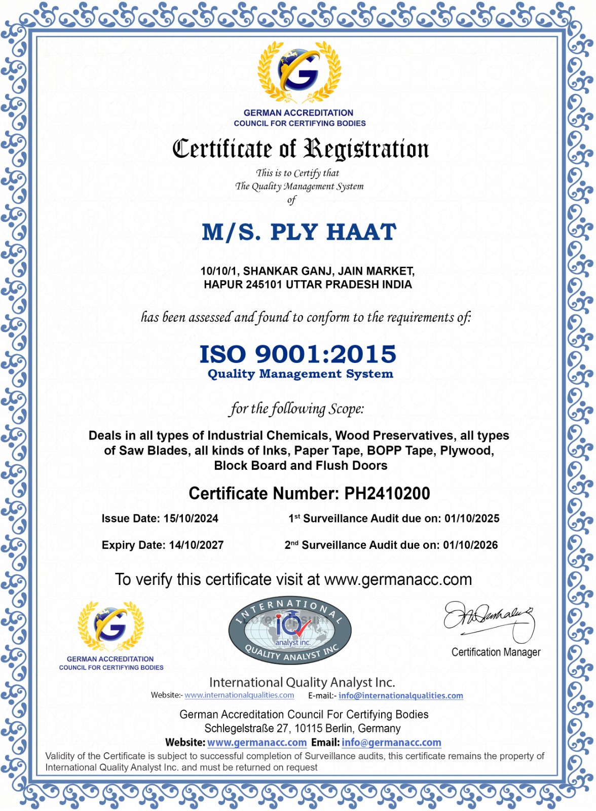 ISO 9001:2015 — Quality Management System